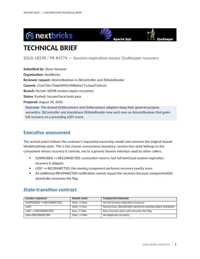 Cover of SOLR-18298 / PR #4774 AtomicBoolean brief